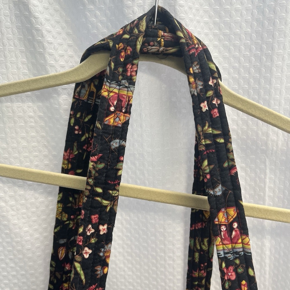 Vera Bradley Black Floral Ming Pattern Travel Bag Tote Quilted Overnight - Picture 7 of 8